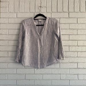 Blue and white striped shirt